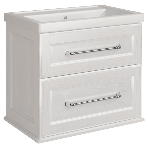 Тумба с раковиной ASB Wood Line Венеция 70 белая, патина серебро Тумба с раковиной ASB Wood Line Венеция 70 белая, патина серебро