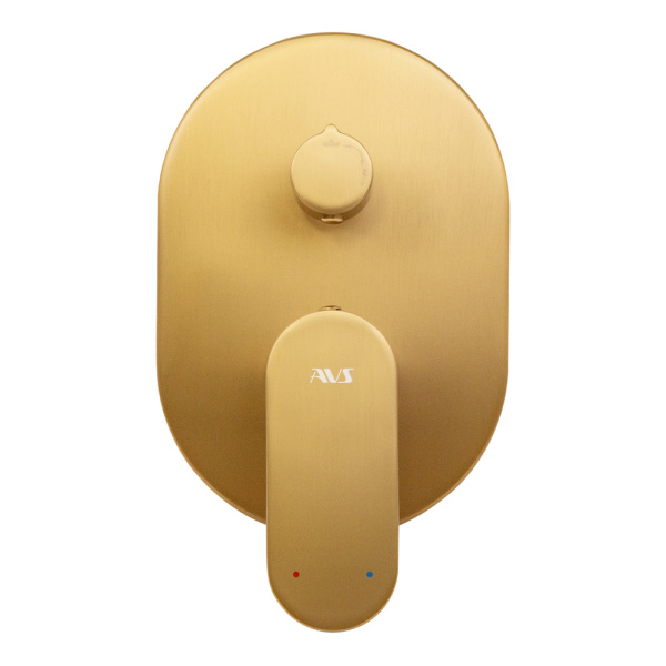 Смеситель для ванны и душа AVS Beauty с внутренней частью, брашированное золото Смеситель для ванны и душа AVS Beauty с внутренней частью, брашированное золото
